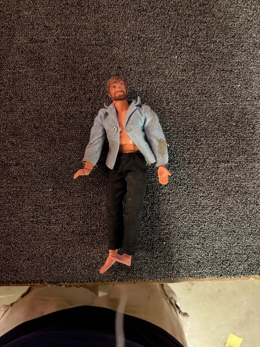 Vintage Mattel Ken Doll with Beard and Denim Shirt